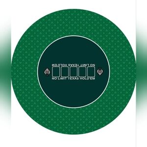 Nuveti 24 inch Round Poker Mat for Texas Holdem | Portable Poker Table Top